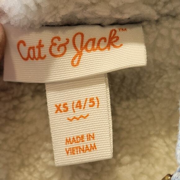 Cat & Jack Fleece Lined Zip-Up Denim Jacket, Size XS, NWT - Picture 3 of 6